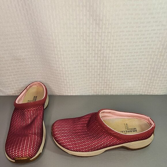 Merrell Mesh Comfort Slip-On Shoes Maroon/Pink Size 8 - Picture 1 of 8